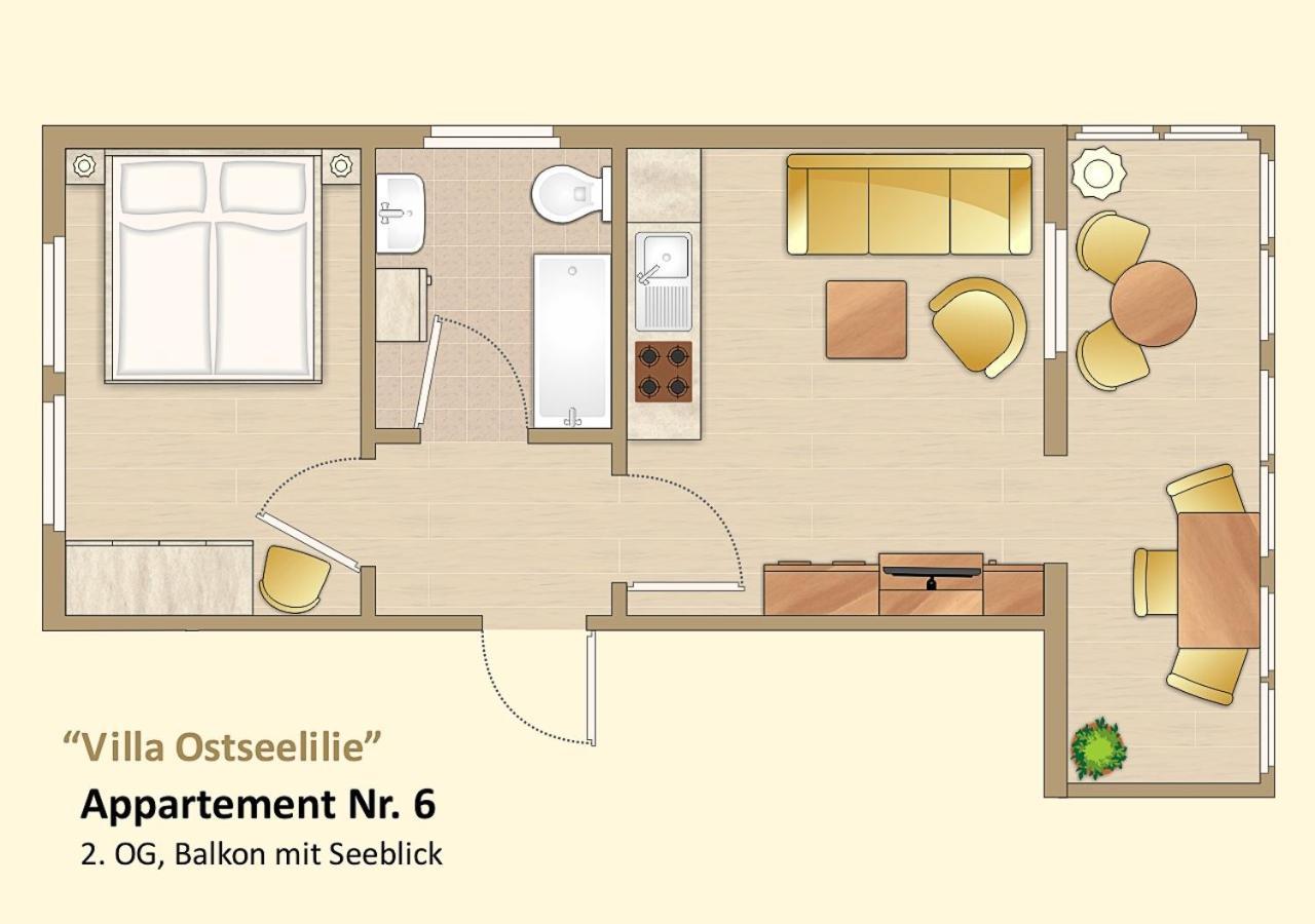 Villa Ostseelilie - Appartements Mit Balkon Und Meerblick Sassnitz Zimmer foto