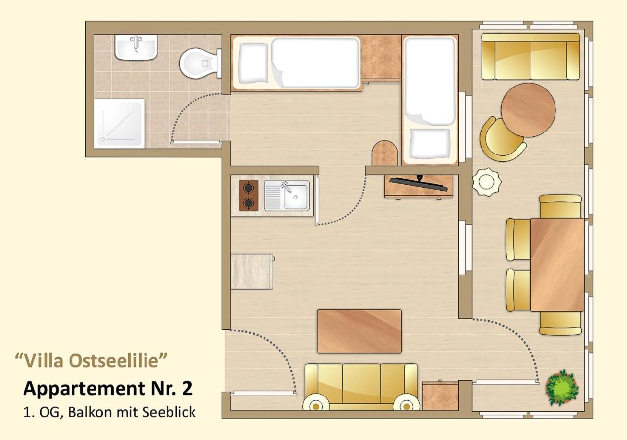 Villa Ostseelilie - Appartements Mit Balkon Und Meerblick Sassnitz Zimmer foto